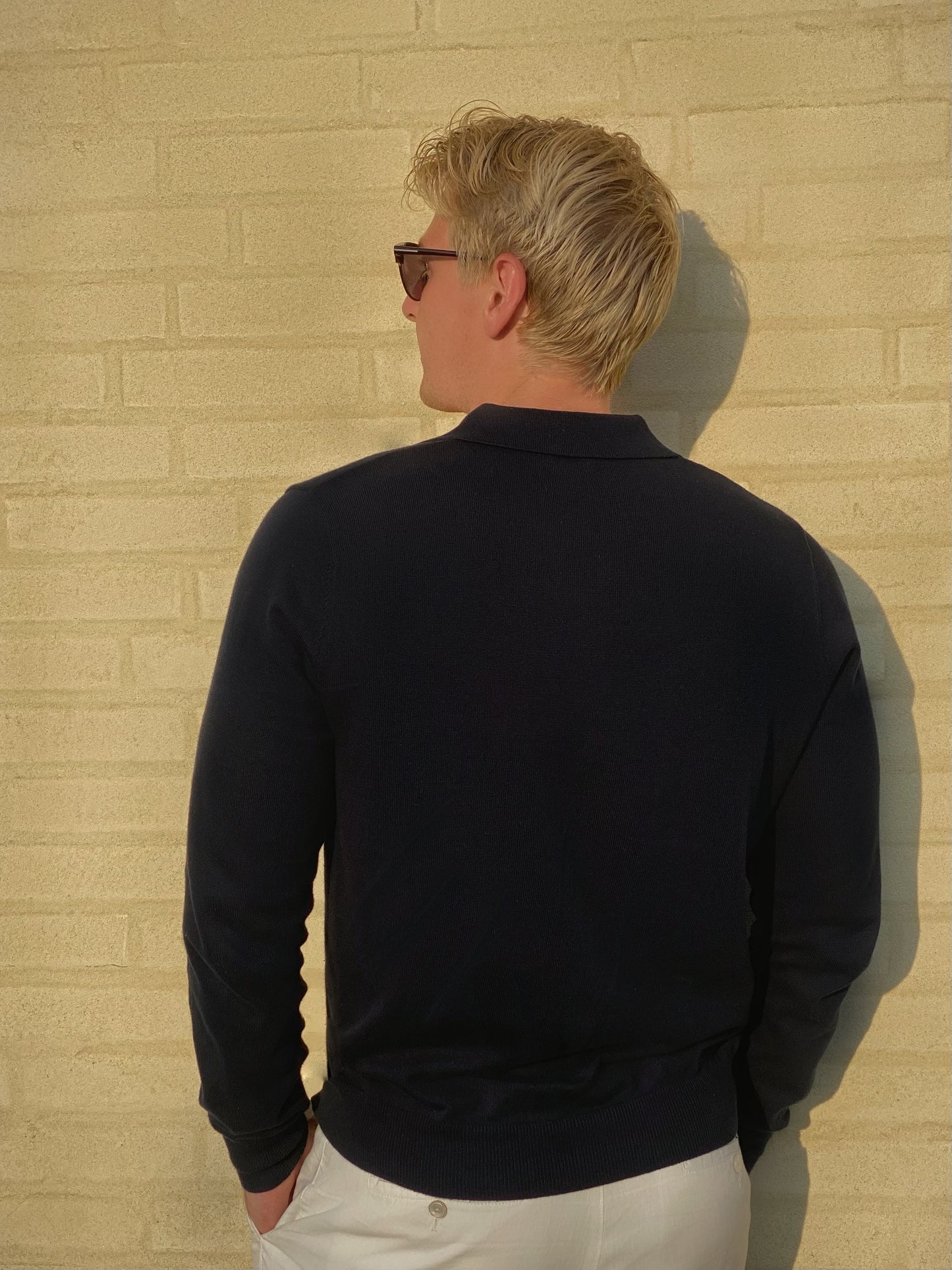 BUTTONLESS POLO - NAVY
