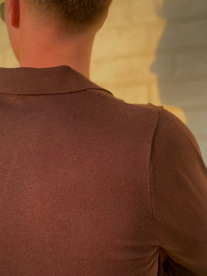 Buttonless Polo - Brown